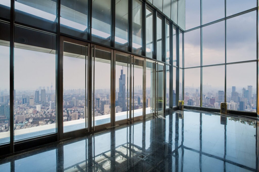 Panoramic,Skyline,And,Buildings,From,Glass,Window